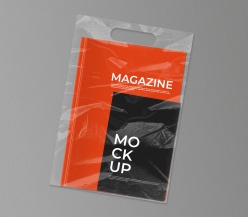创意概念-带杂志模型的塑料袋样机